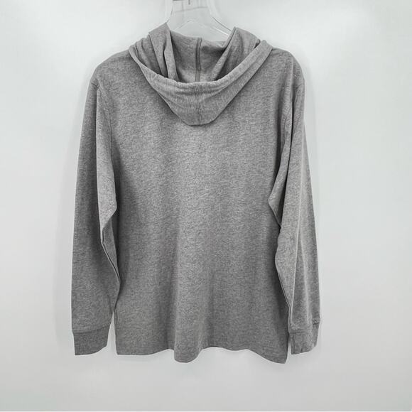 Champion heather gray pullover hooded long sleeve tee shirt M - Picture 4 of 9